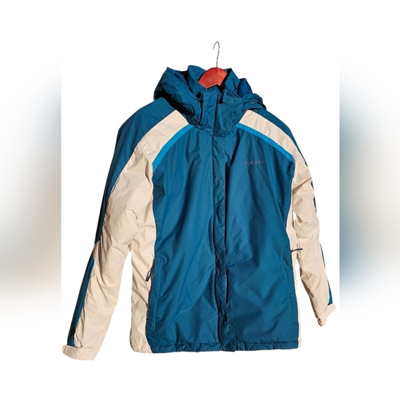 Columbia Ski Waterproof Snow Jacket Active Sport Teal Blue White size XL - Picture 2 of 11